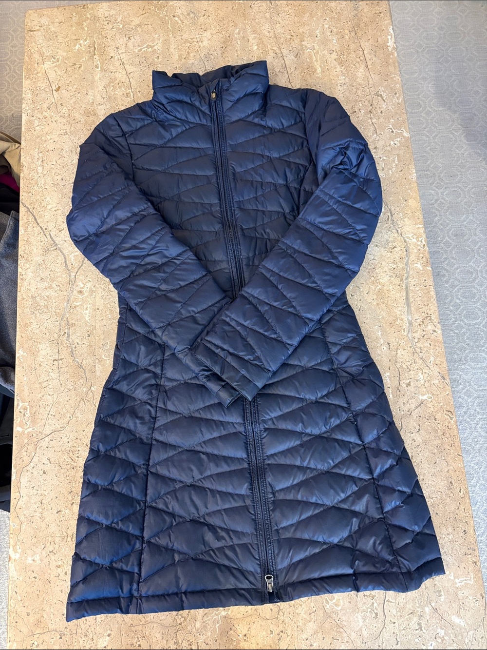 Patagonia Navy Long Quilted Puffer Coat